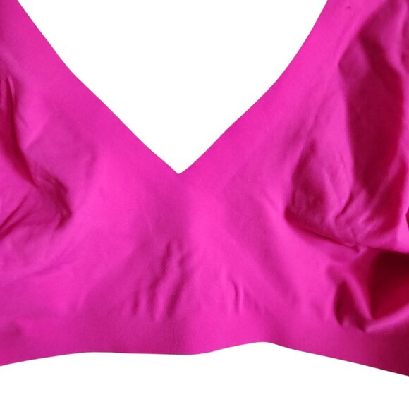 Skims Bra Pink XL Women's Naked Plunge Bra Fuchsia NEW Wireless Back Close - Picture 2 of 11
